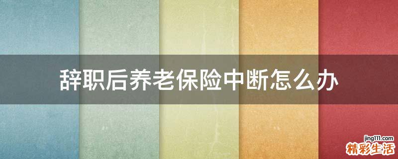 辞职后养老保险中断怎么办