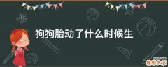 狗狗胎动了什么时候生