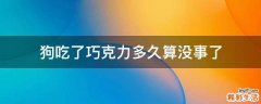 狗吃了巧克力多久算没事了