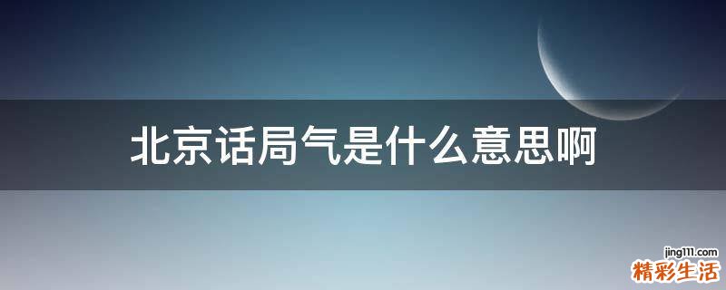 北京话局气是什么意思啊