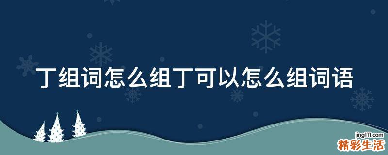 丁组词怎么组丁可以怎么组词语