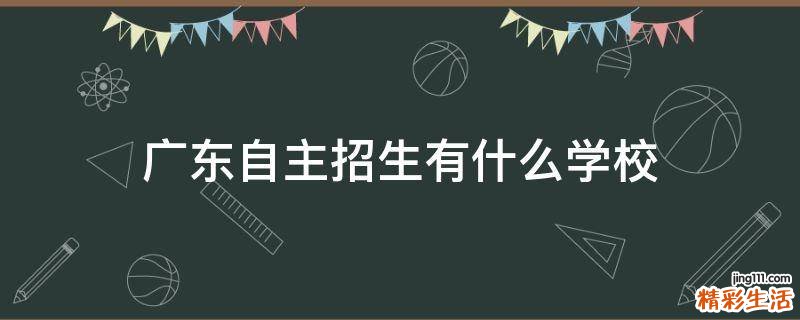 广东自主招生有什么学校