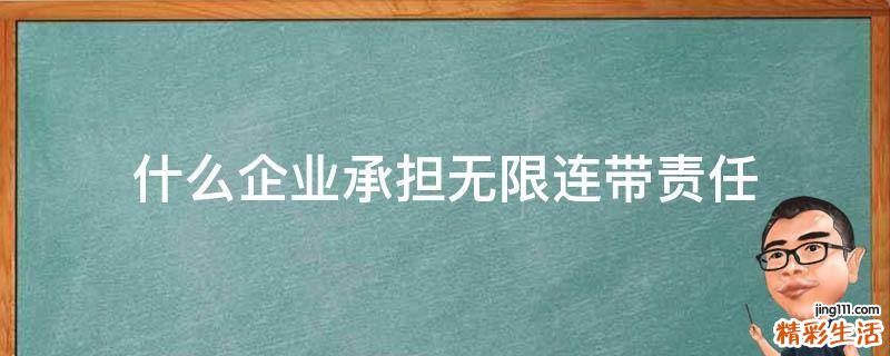 什么企业承担无限连带责任