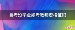 自考没毕业能考教师资格证吗