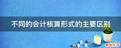 不同的会计核算形式的主要区别