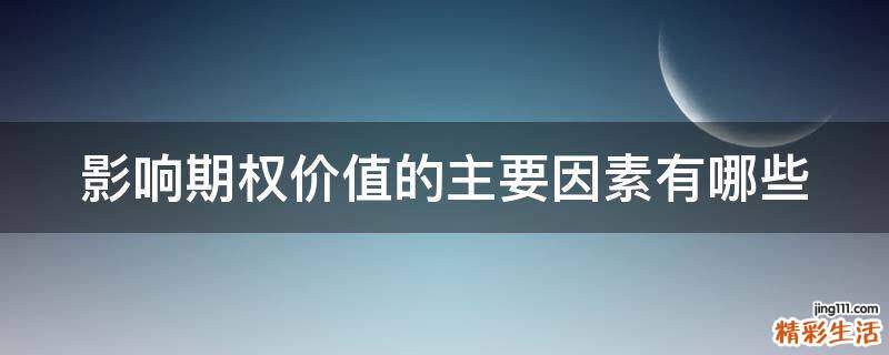 影响期权价值的主要因素有哪些