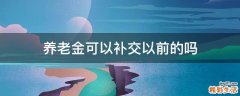 养老金可以补交以前的吗