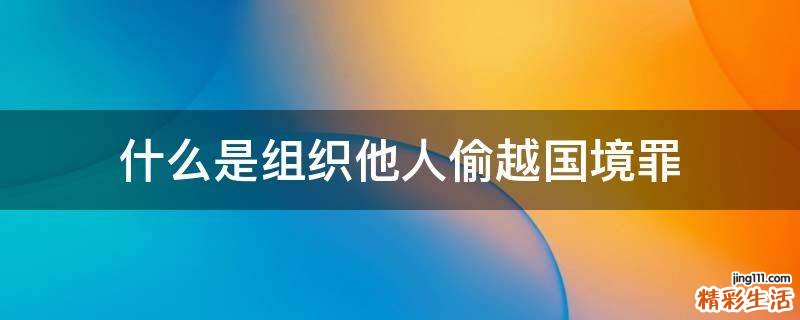 什么是组织他人偷越国境罪