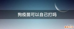 狗疫苗可以自己打吗