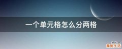一个单元格怎么分两格