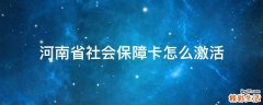 河南省社会保障卡怎么激活
