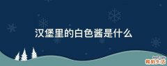 汉堡里的白色酱是什么
