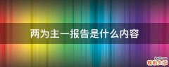 两为主一报告是什么内容