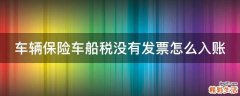 车辆保险车船税没有发票怎么入账