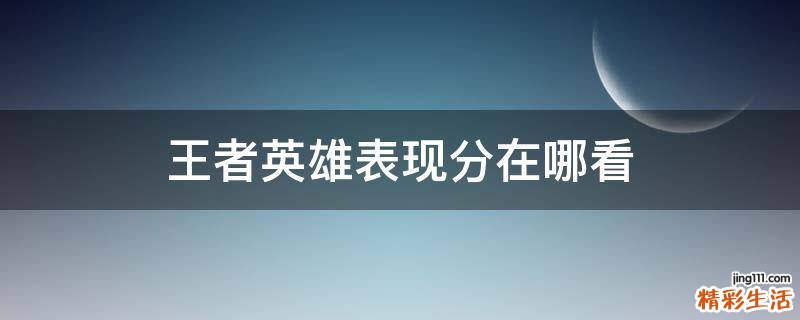 王者英雄表现分在哪看