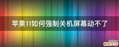苹果11如何强制关机屏幕动不了