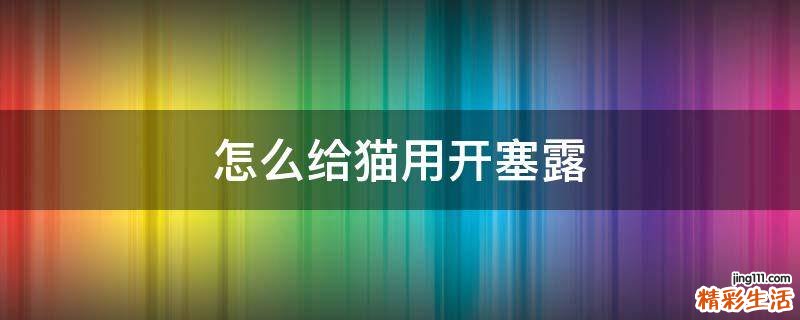 怎么给猫用开塞露
