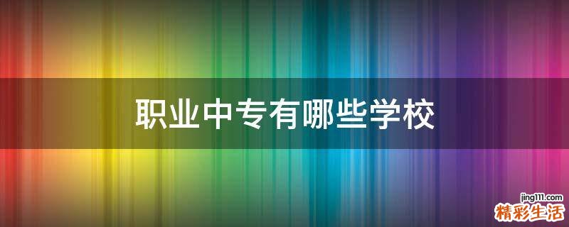 职业中专有哪些学校