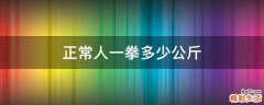 正常人一拳多少公斤
