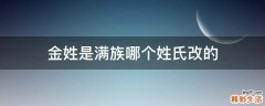金姓是满族哪个姓氏改的