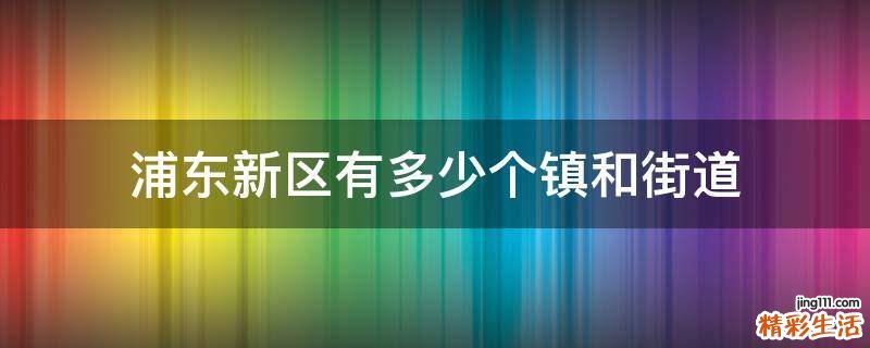 浦东新区有多少个镇和街道