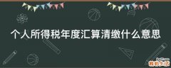 个人所得税年度汇算清缴什么意思