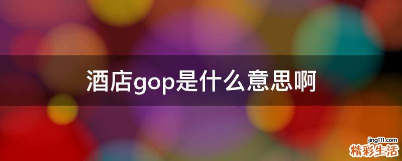 酒店gop是什么意思啊
