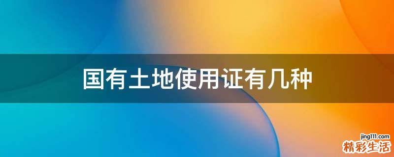 国有土地使用证有几种