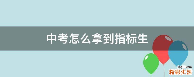 中考怎么拿到指标生