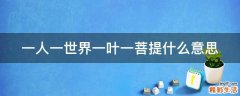 一人一世界一叶一菩提什么意思