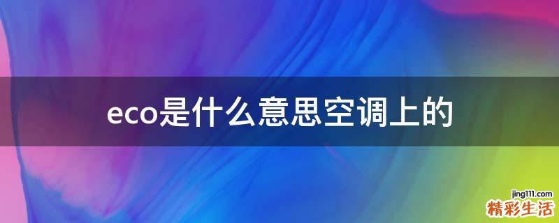 eco是什么意思空调上的