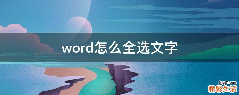 word怎么全选文字