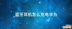 蓝牙耳机怎么充电华为