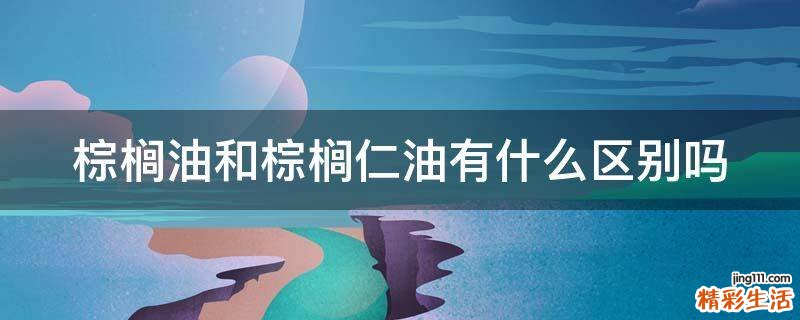 棕榈油和棕榈仁油有什么区别吗