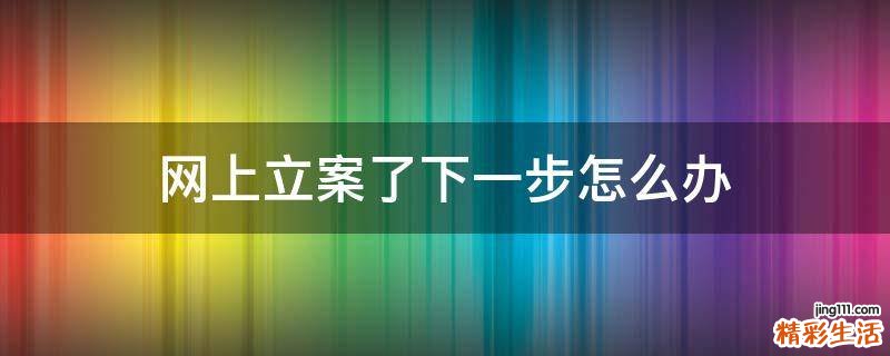 网上立案了下一步怎么办