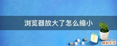 浏览器放大了怎么缩小