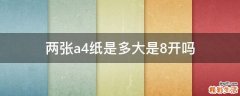 两张a4纸是多大是8开吗