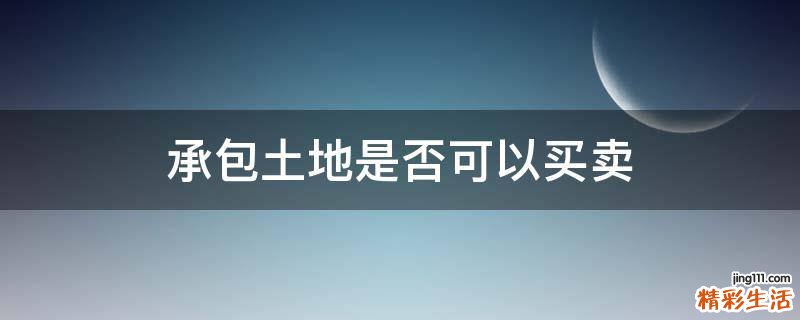 承包土地是否可以买卖