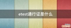 etest通行证是什么