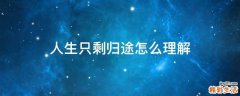人生只剩归途怎么理解
