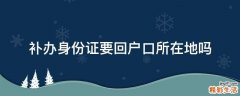补办身份证要回户口所在地吗