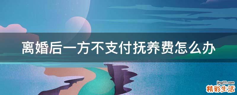 离婚后一方不支付抚养费怎么办