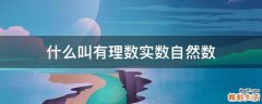 什么叫有理数实数自然数