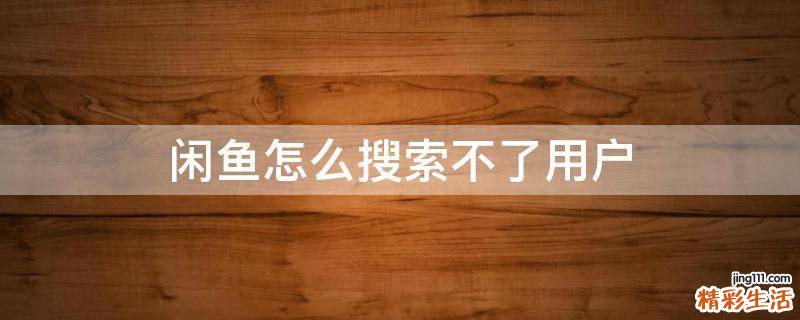 闲鱼怎么搜索不了用户