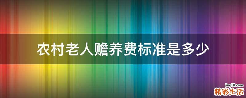 农村老人赡养费标准是多少