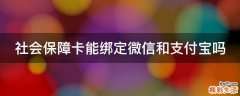 社会保障卡能绑定微信和支付宝吗