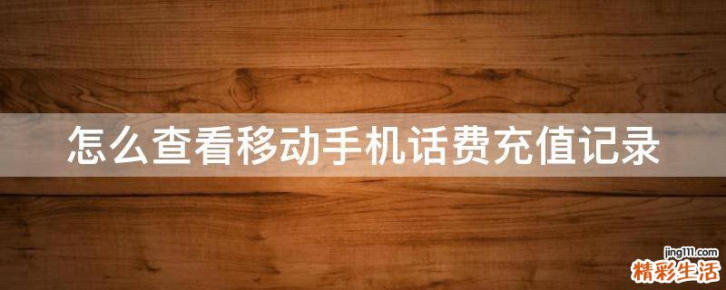 怎么查看移动手机话费充值记录