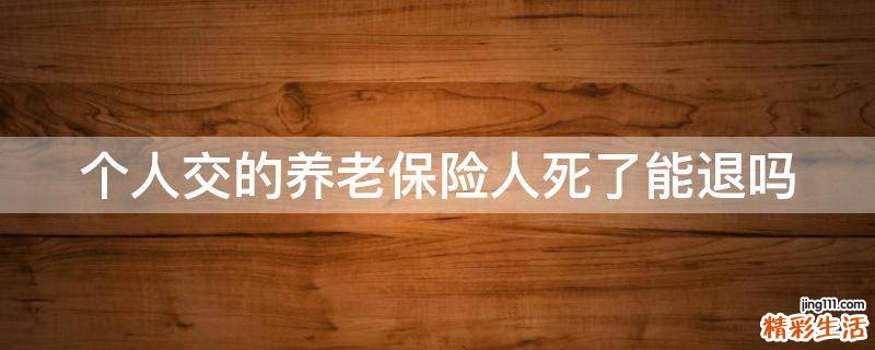 个人交的养老保险人死了能退吗