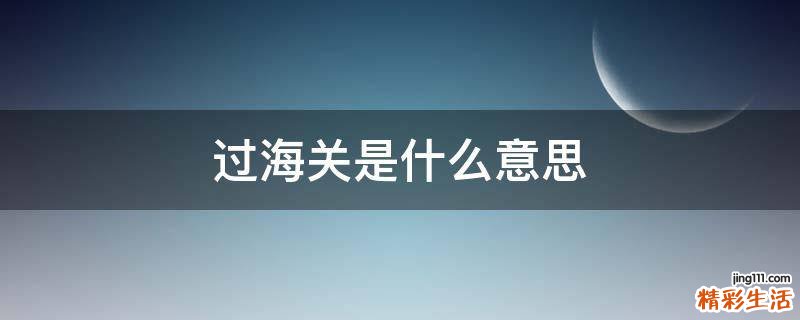 过海关是什么意思