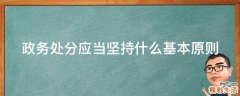 政务处分应当坚持什么基本原则